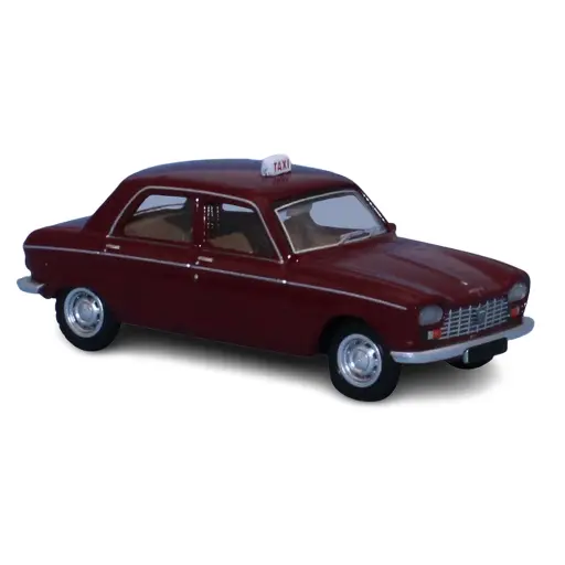 Voiture TAXI Peugeot 204 berline, 1968 rouge pourpre SAI 6261 - HO 1/87