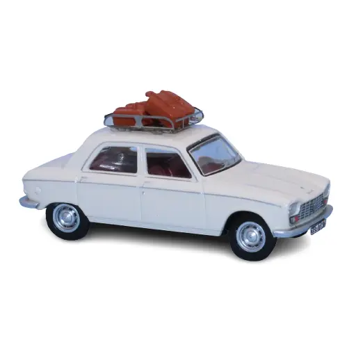 [SA1722] Voiture Peugeot 204 blanche, galerie de toit SAI 1722 - HO : 1/87 - 1976
