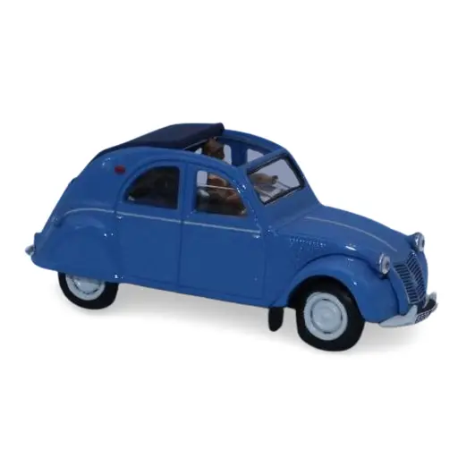 [SA1609] Citroën 2 CV bleue capote ouverte - SAI 1609 - HO 1/87