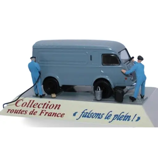 [SA1933] Renault 1000 kg gris avec 2 pompistes et accessoires - SAI 1933 - HO 1/87