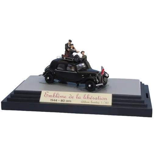 [SA6193] Citroën Traction 11A 1935, tête d'une colonne Américaine à la libération, 2 étoiles blanches, galerie de toit et 5 personnages - Sai 6193 - HO 1/87