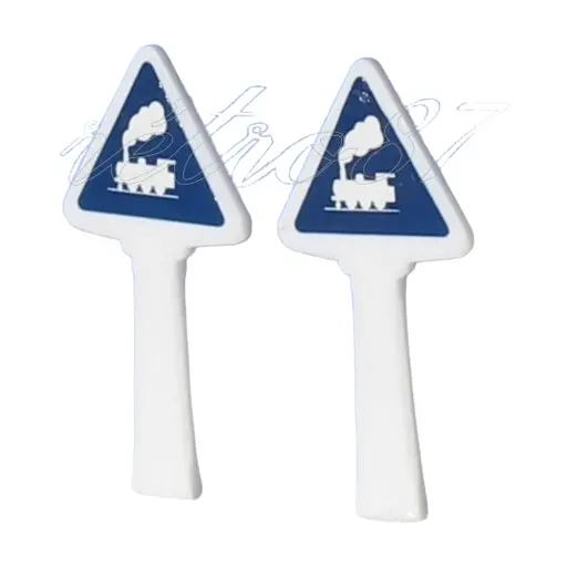 [SA8302] 2 panneaux Michelin de danger et de prudence, 1927 : passage à niveau non gardé - Sai 8302 - HO 1/87