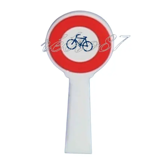 [SA8386] 1 panneau Michelin d'obligation, 1952-1971 : interdit aux cycles - Sai 8386 - HO 1/87