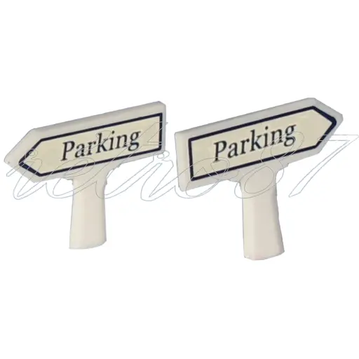 [SA8412] 2 panneaux Michelin d'indication de lieux : Parking - Sai 8412 - HO 1/87