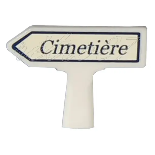 [SA8422] Panneau Michelin d'indication de lieu, vers la gauche : Cimetière - Sai 8422 - HO 1/87