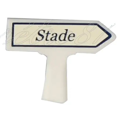 [SA8423] Panneau Michelin d'indication de lieu, vers la droite : Stade - SAI 8423 - HO 1/87