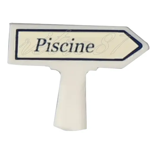 [SA8429] Panneau Michelin d'indication de lieu, vers la droite : Piscine - Sai 8429 - HO 1/87