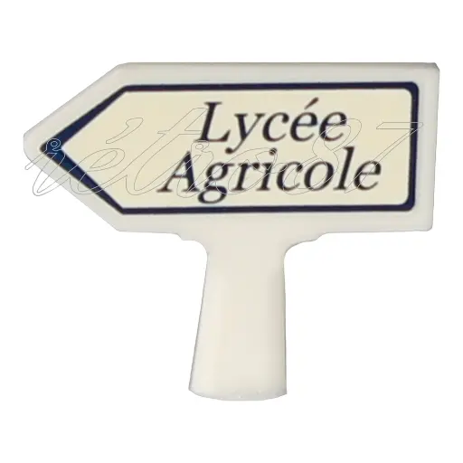 [SA8442] Panneau d'indication de lieu - SAI 8442 - HO 1/87 - Vers la gauche : Lycée agricole