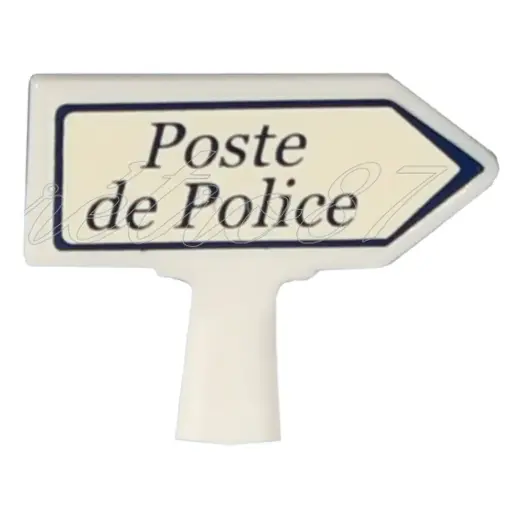 [SA8443] Panneau Michelin d'indication de lieu, vers la droite : Poste de Police - SAI 8443 - HO 1/87