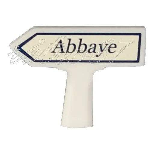 [SA8444] Panneau d'indication de lieu Michelin - SAI 84444 - HO 1/87 - Vers la gauche : Abbaye