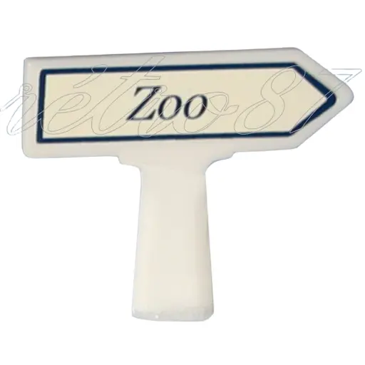[SA8449] Panneau Michelin d'indication de lieu, vers la droite : Zoo - Sai 8449 - HO 1/87