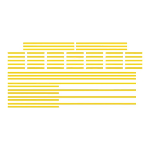 [SA1030] Lignes axiales continues et discontinues - SAI 1030 - HO 1/87 - Pour routes avant 1973 - Jaune - Décalcomanies