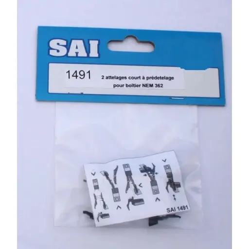 [SA1491] 2 attelages court à pré dételage pour boitier NEM 362 - SAI 1491