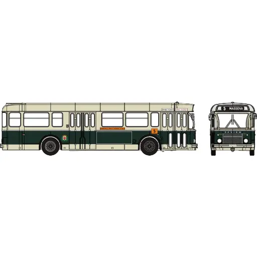 [SA4385] Autobus Saviem SC10, 1-4-4, Nice, TNL ligne 5, 1965 - Sai 4385 - HO 1/87