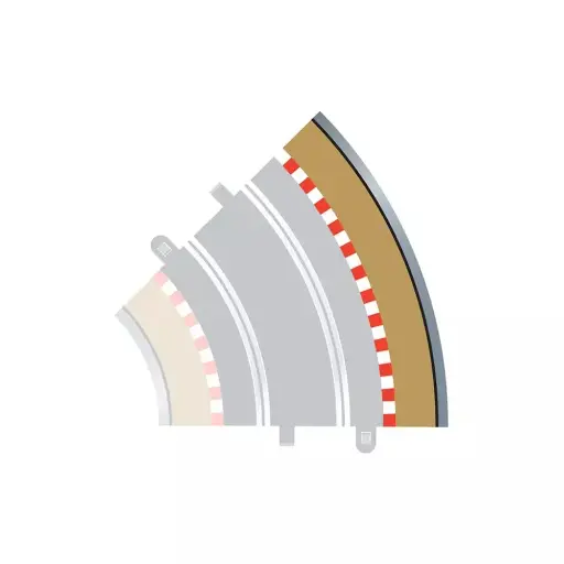 [SCC8228] 2 Courbes Bordures Extérieures Rayon 45° x 4 - SCALEXTRIC C8228 - I 1/32