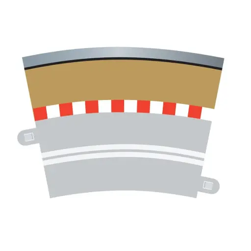 [SCC7019] Voie courbe avec 4 bordures extérieures - Scalextric C7019 - 1/32 - Rayon R3 22.5°