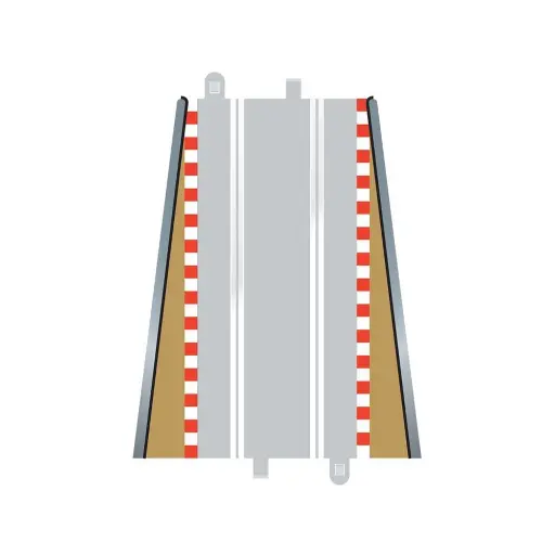 [SCC8233] Set 2 Fin de bordures de voie droite - Scalextric C8233 - 1/32 - longueur 350 mm