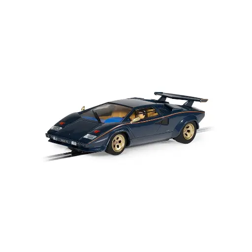 [SCH4411] Voiture Analogique - Lamborghini Countach - Bleu et Or - Scalextric CH4411 - Super Slot - I: 1/32