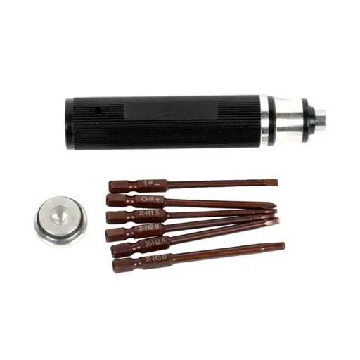 [T422557] Tournevis Universel Type BTR - EMBOUTS | T2M T422557 | Hexa 1.5-2-2.5-3 | Plat et Cruci