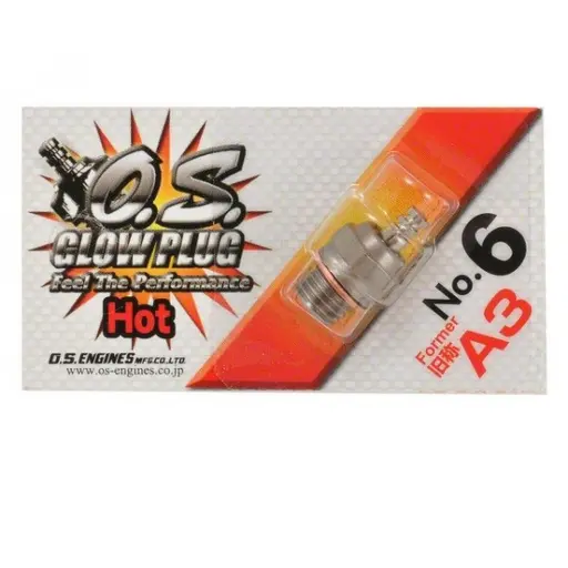 [T71605300] Bougie Numéro 6 type A3 - Chaude - O.S.Engines - T2M T71605300 - Toutes Echelles