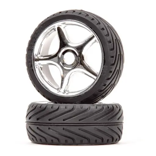 [T900110C] Lot de 2 pneus rally game avec jantes chromées - T2M T900110C - 1/8