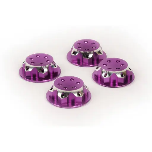 [T422624P] Ecrous borgne alu 17mm violet (4p) - T2M T422624P - 1/8