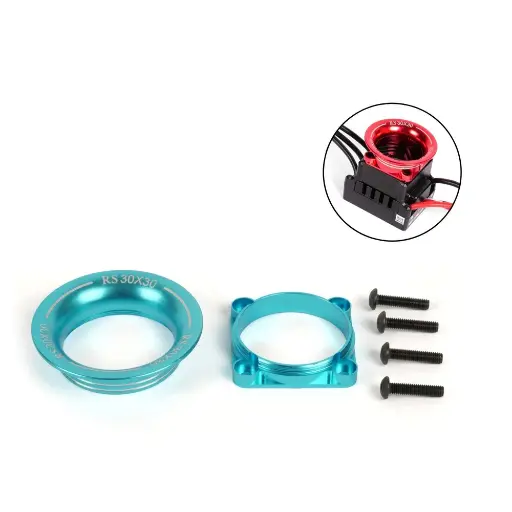 [T422656B] Cône diffuseur d'air aluminium bleu pour ventilateur - T2M T422656B