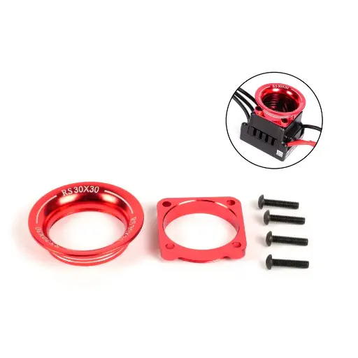 [T422656R] Cône diffuseur d'air aluminium rouge pour ventilateur - T2M T422656R