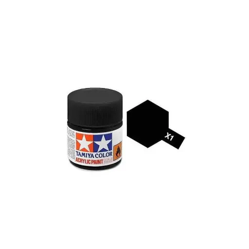 [TA81501] Peinture acrylique en pot - Noir BRILLANT X1 - TAMIYA 81501 - 10ml