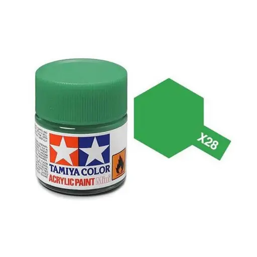 [TA81528] Peinture acrylique en pot - Vert Pré BRILLANT X28 - TAMIYA 81528 - 10ml