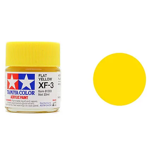 [TA81703] Peinture acrylique en pot - Jaune MAT XF3 - TAMIYA 81703 - 10ml