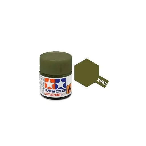 [TA81762] Peinture acrylique en pot - Vert Olive MAT XF62 - TAMIYA 81762 - 10ml