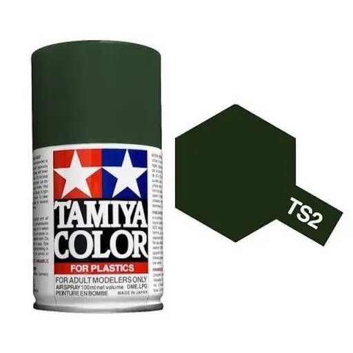 [TA85002] Peinture acrylique en spray - Vert Foncé Mat TS-2 - TAMIYA 85002 - 100ml