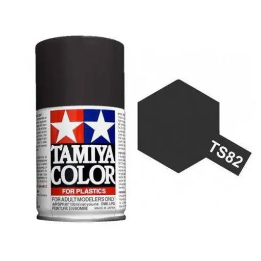 [TA85082] Peinture acrylique en spray - Noir Caoutchouc Mat TS82 - Tamiya 85082 - 100ml