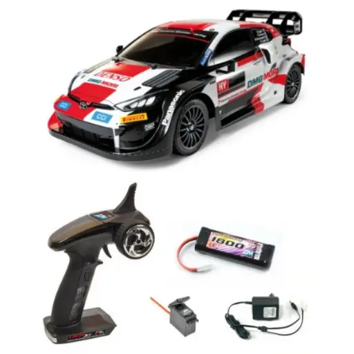 [TA58716L] Toyota Gazoo Racing Yaris TT02 en kit + accu, chargeur, servo, télécommande - Tamiya 58716L - 1/10