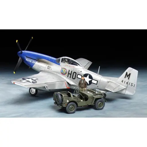 [TA25205] Set P-51D Mustang et Jeep 1/4-ton Light V - Tamiya 25205 - 1/48