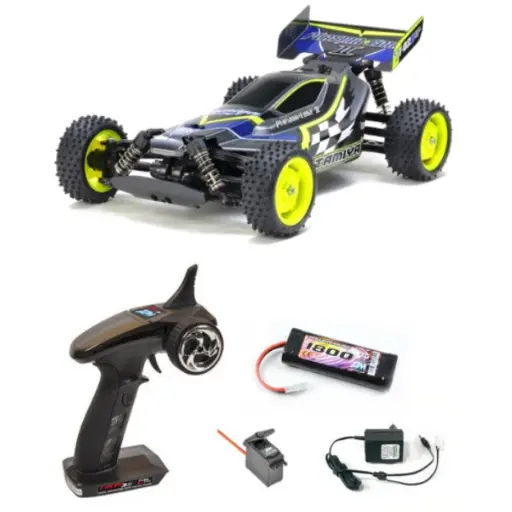 [TA47446L] Buggy électrique Plasma Edge II Gun Metal TT02B en kit + pack accu, chargeur, servo, télécommande - Tamiya 47446L - 1/10