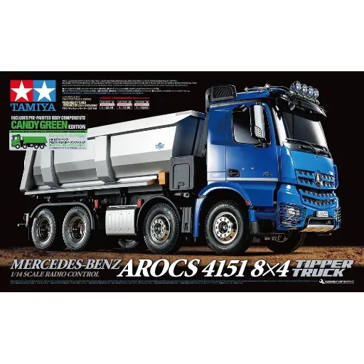 [TA47523] Camion benne Mercedes-Benz Arocs 4151 8x4 Édition Candy Green en kit - Tamiya 47523 - 1/14