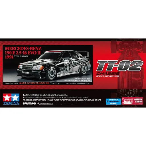 [TA58752] TT-02 Mercedes-Benz 190 E 2.5-16 EVO II 1991 en kit - Tamiya 58752 - 1/10