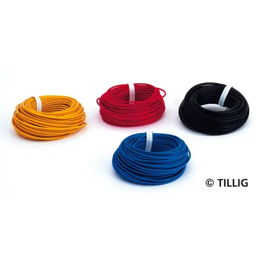 [TI08972] Lot de 4 bobines de câble - Tillig Bahn 08972 - 0,14 mm²