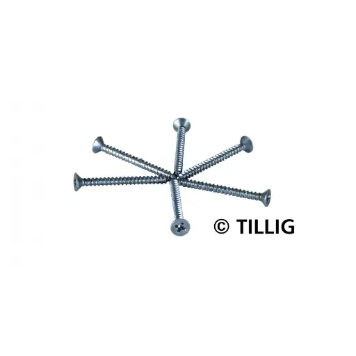 [TI08976] 100 vis têtes fraisées cruciforme 1,4x15 mm - Tillig Bahn 08976
