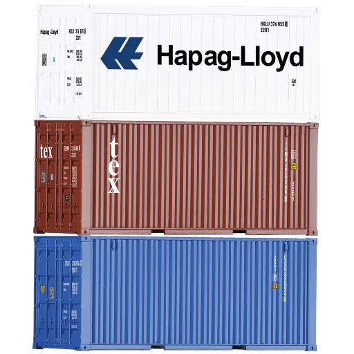 [TI09836] Ensemble de 3 conteneurs de 20 pieds - Tillig bahn 09836 - HO 1/87 - Ep V-VI