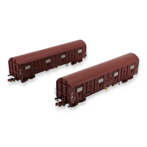 [TRAINS16022] Set de 2 wagons couverts Gass 9-16 - Trains160 16022 - N 1/160 - SNCF - Ep IV/V - 2R