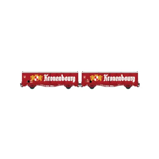 [TRAINS16043] Set de 2 wagons SNAV toits bas EVS Kronembourg - Trains160 16043 - N 1/160 - SNCF - Ep IV-V - 2R