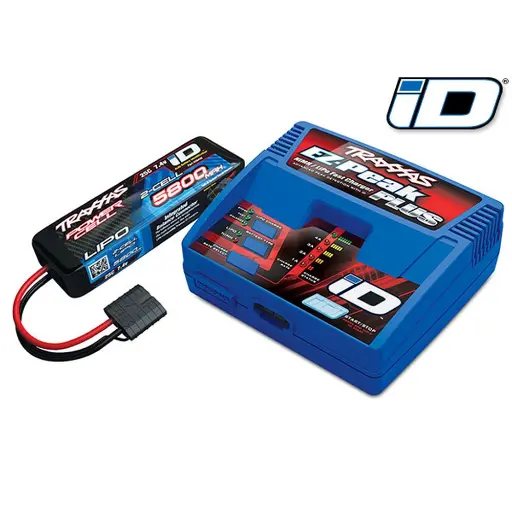 [TR2992G] Pack chargeur EZ-Peak Plus + Lipo 2S 5800 mAh - Traxxas 2992G