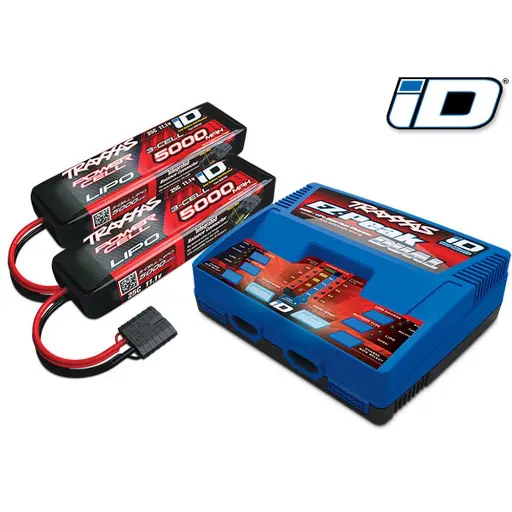 [TR2990G] Pack chargeur EZ-Peak Dual + 2 Lipo 3S 5000 mAh - Traxxas 2990G