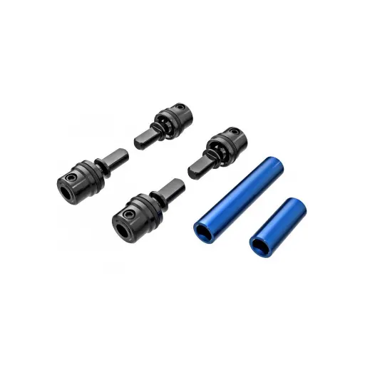 [TR9751-BLUE] Cardans central complet avant/arrière alu 6061-T6 anodises bleus pour TRX-4M - Traxxas 9751-BLUE