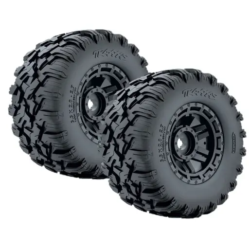 [TR8972] 2 jantes noires Maxx 2,8" et pneus Maxx MT - Traxxas 8972 - 1/10