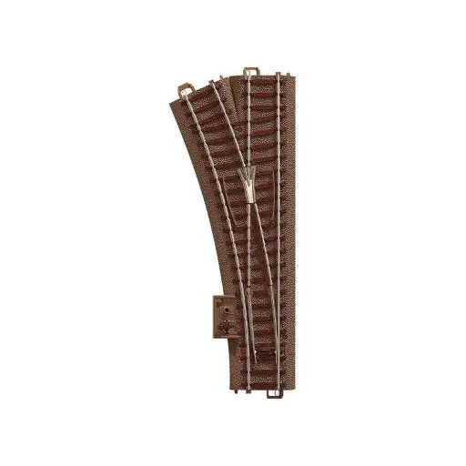 [TR62611] Aiguillage à gauche R2 24,3° Trix 62611 - 188,3 mm - HO : 1/87 - Code 83 - Voie C