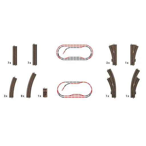 [TR62900] Grand coffret de voies C1 Trix 62900 - HO : 1/87 - Code 83 - Voie C